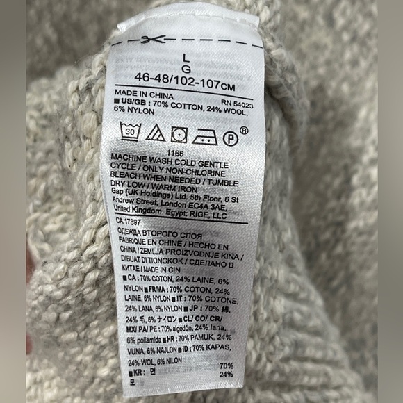 Banana Republic Cotton Wool Blend Marled Full Zip Sweater Pockets Double Zipper - Picture 5 of 5